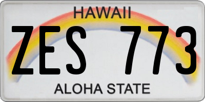 HI license plate ZES773