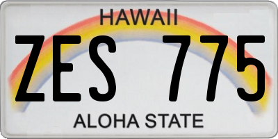 HI license plate ZES775