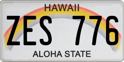 HI license plate ZES776