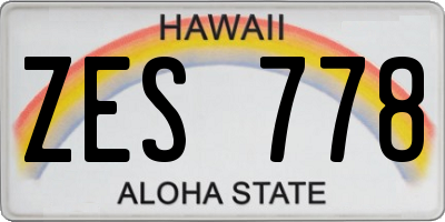 HI license plate ZES778