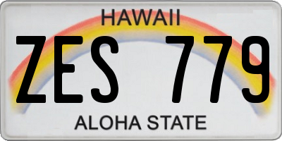 HI license plate ZES779