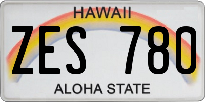 HI license plate ZES780