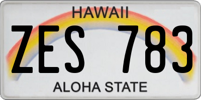 HI license plate ZES783