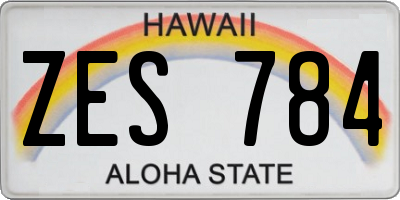 HI license plate ZES784