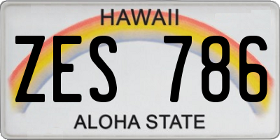 HI license plate ZES786
