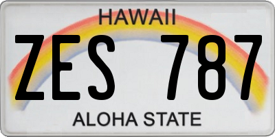 HI license plate ZES787