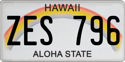 HI license plate ZES796