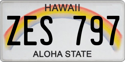 HI license plate ZES797