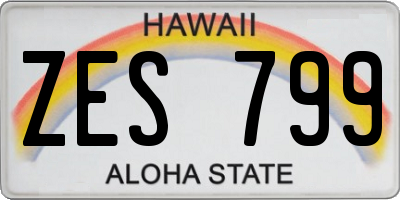HI license plate ZES799