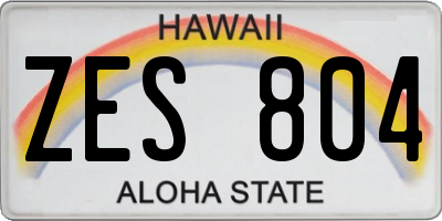 HI license plate ZES804