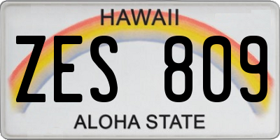 HI license plate ZES809