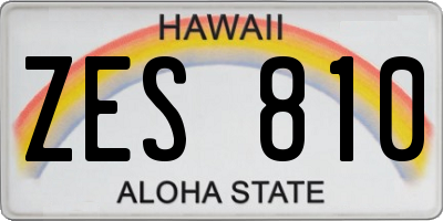 HI license plate ZES810