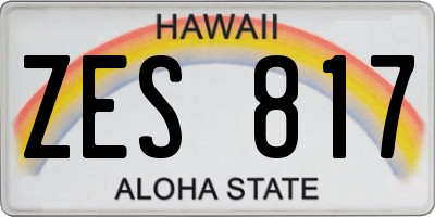 HI license plate ZES817