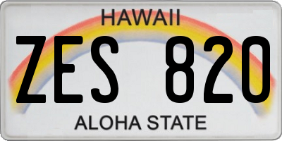 HI license plate ZES820