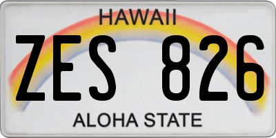 HI license plate ZES826
