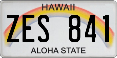 HI license plate ZES841