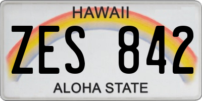 HI license plate ZES842