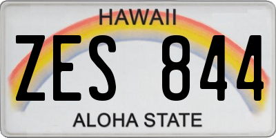 HI license plate ZES844