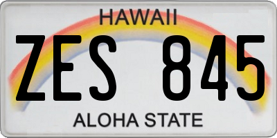 HI license plate ZES845