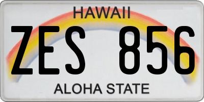 HI license plate ZES856