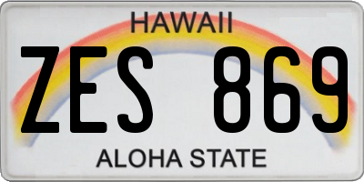 HI license plate ZES869