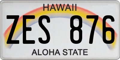 HI license plate ZES876