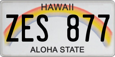 HI license plate ZES877