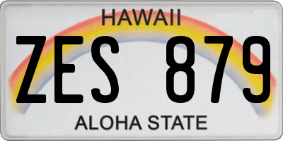 HI license plate ZES879