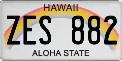 HI license plate ZES882