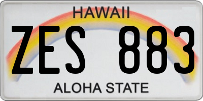 HI license plate ZES883