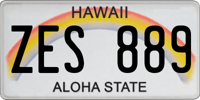 HI license plate ZES889