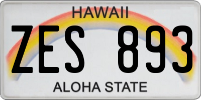 HI license plate ZES893