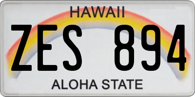 HI license plate ZES894