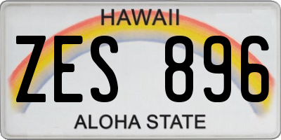 HI license plate ZES896