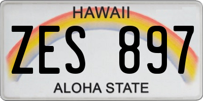 HI license plate ZES897