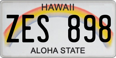 HI license plate ZES898