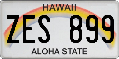 HI license plate ZES899