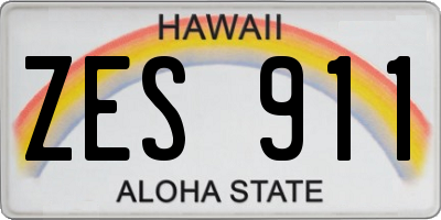 HI license plate ZES911