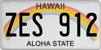 HI license plate ZES912