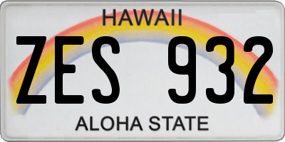 HI license plate ZES932
