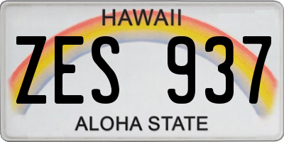 HI license plate ZES937