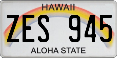 HI license plate ZES945