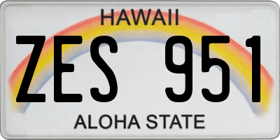 HI license plate ZES951