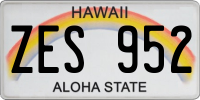 HI license plate ZES952