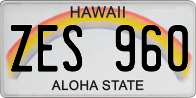 HI license plate ZES960
