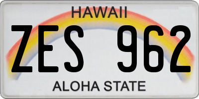 HI license plate ZES962