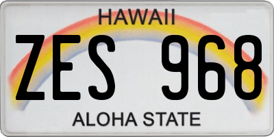 HI license plate ZES968