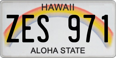 HI license plate ZES971
