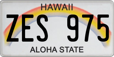 HI license plate ZES975