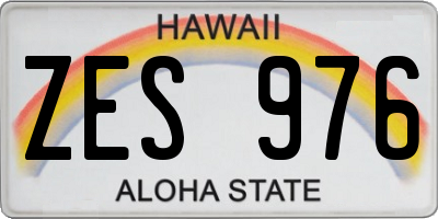 HI license plate ZES976